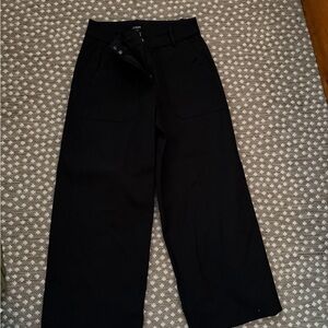 J. Crew Black High-Waist Wide Leg Trousers